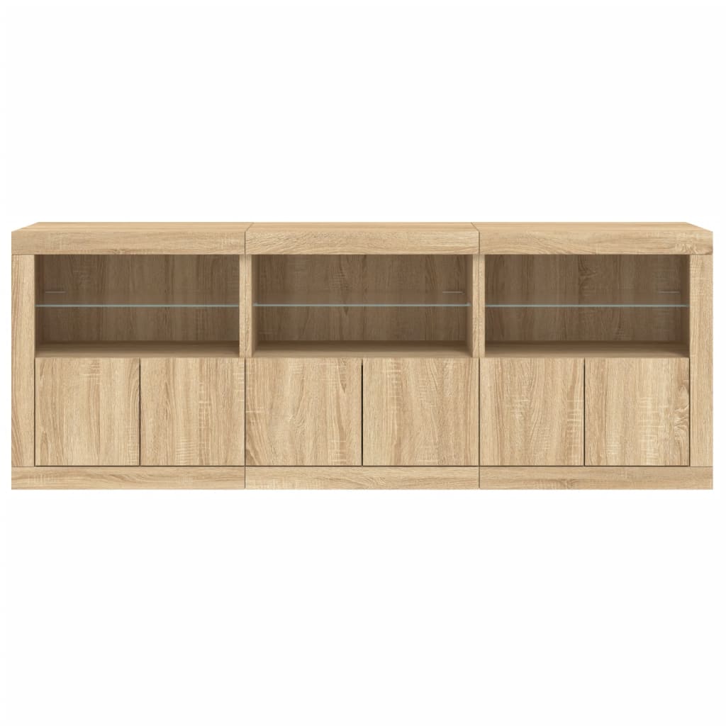vidaXL Szafka z oświetleniem LED, dąb sonoma, 181,5x37x67 cm