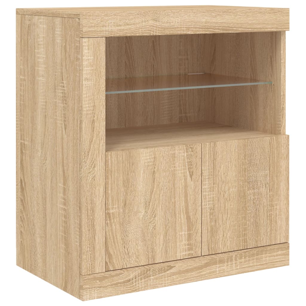 vidaXL Szafka z oświetleniem LED, dąb sonoma, 181,5x37x67 cm
