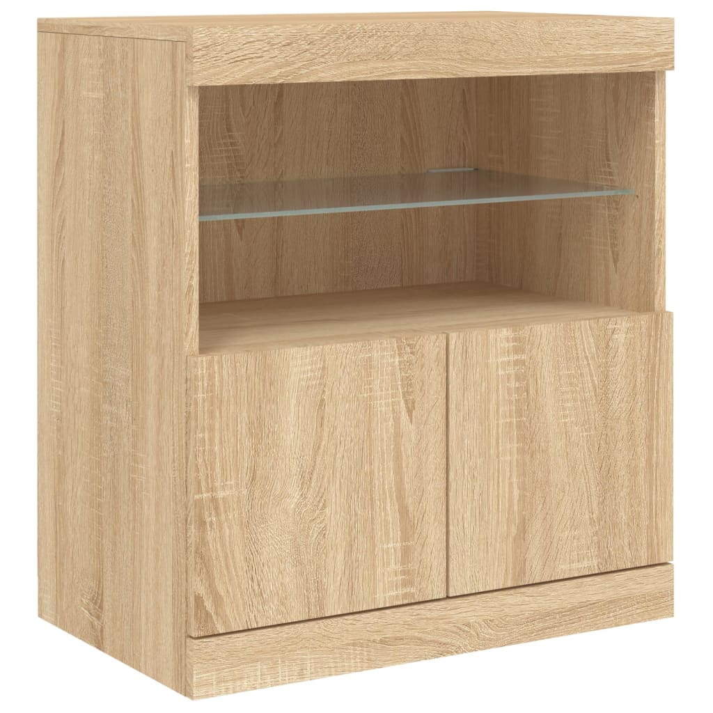 vidaXL Szafka z oświetleniem LED, dąb sonoma, 181,5x37x67 cm
