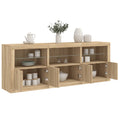 vidaXL Szafka z oświetleniem LED, dąb sonoma, 181,5x37x67 cm