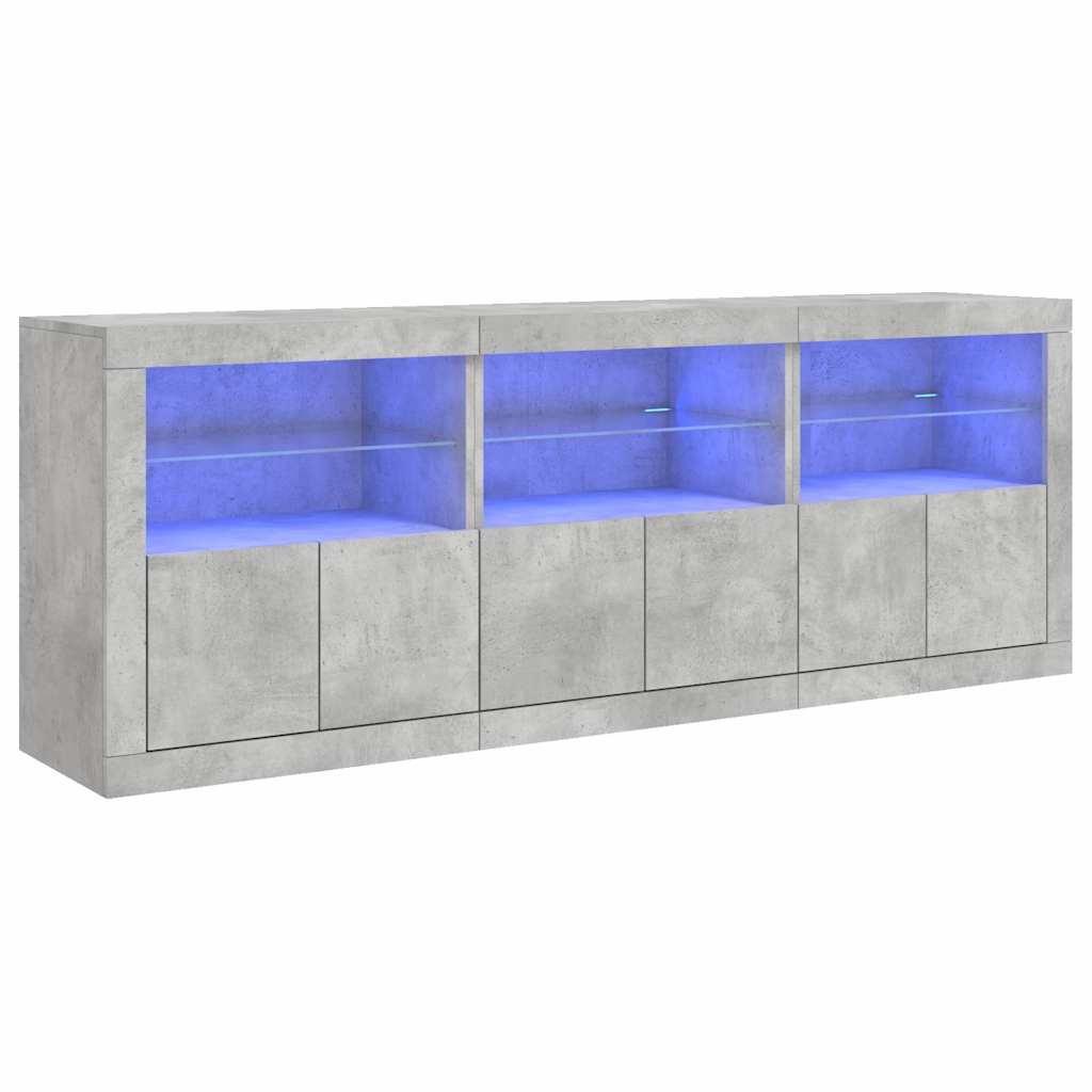 vidaXL Szafka z oświetleniem LED, szarość betonu, 181,5x37x67 cm