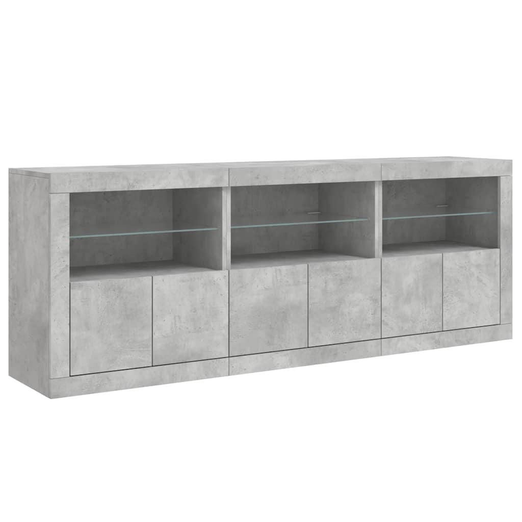 vidaXL Szafka z oświetleniem LED, szarość betonu, 181,5x37x67 cm