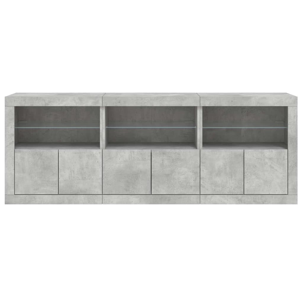 vidaXL Szafka z oświetleniem LED, szarość betonu, 181,5x37x67 cm