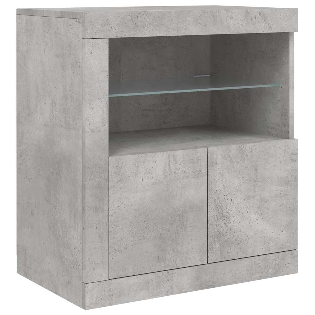 vidaXL Szafka z oświetleniem LED, szarość betonu, 181,5x37x67 cm