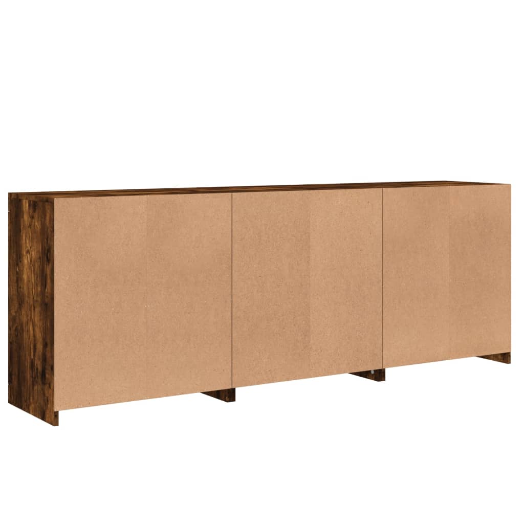 vidaXL Szafka z oświetleniem LED, przydymiony dąb, 181,5x37x67 cm