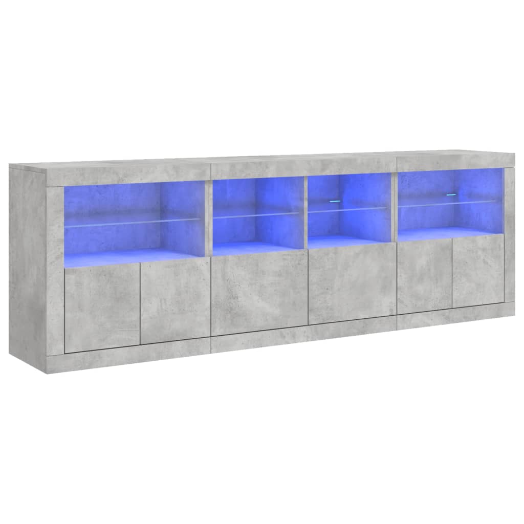 vidaXL Szafka z oświetleniem LED, szarość betonu, 202x37x67 cm