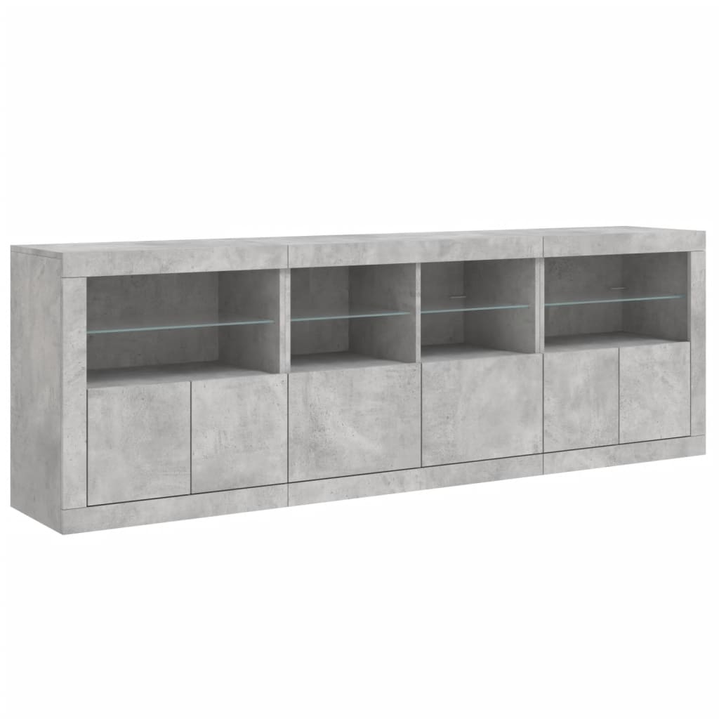 vidaXL Szafka z oświetleniem LED, szarość betonu, 202x37x67 cm