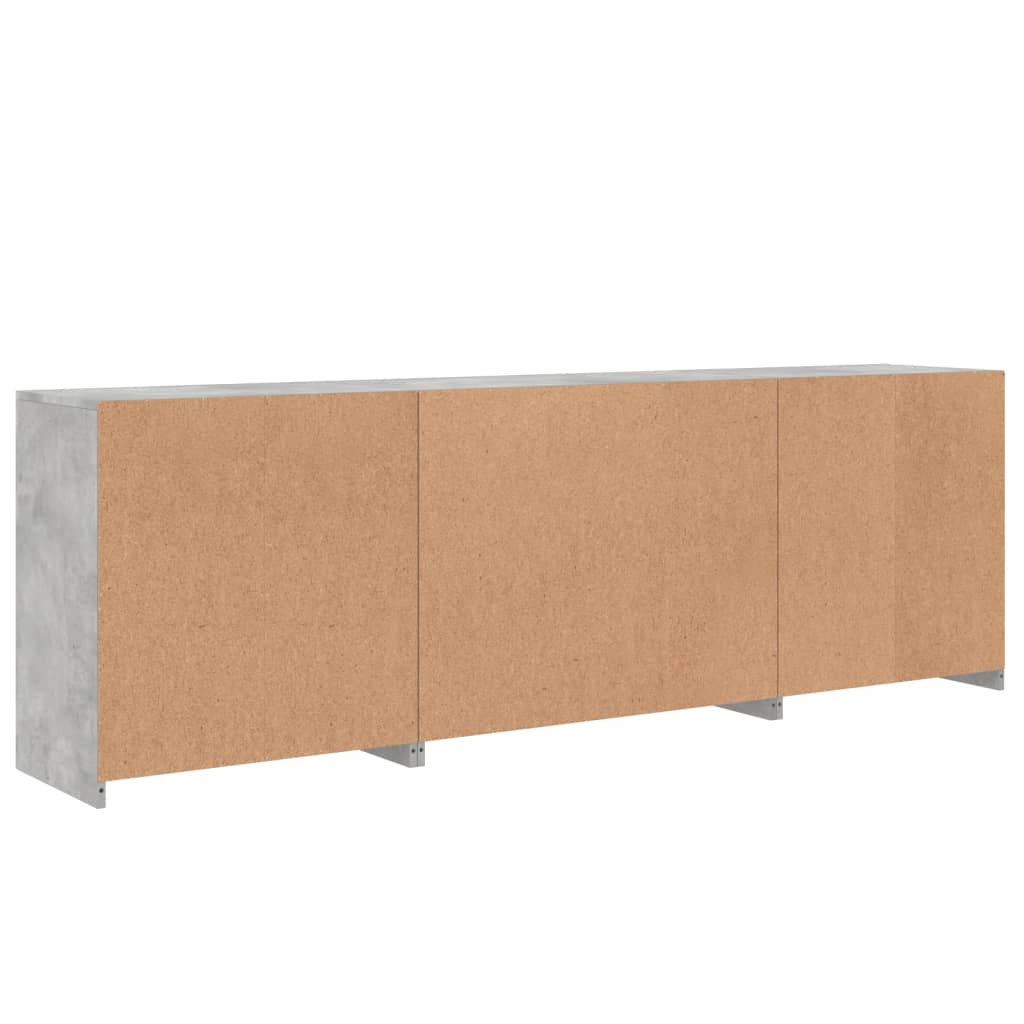 vidaXL Szafka z oświetleniem LED, szarość betonu, 202x37x67 cm