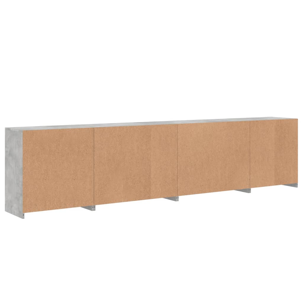 vidaXL Szafka z oświetleniem LED, szarość betonu, 283x37x67 cm