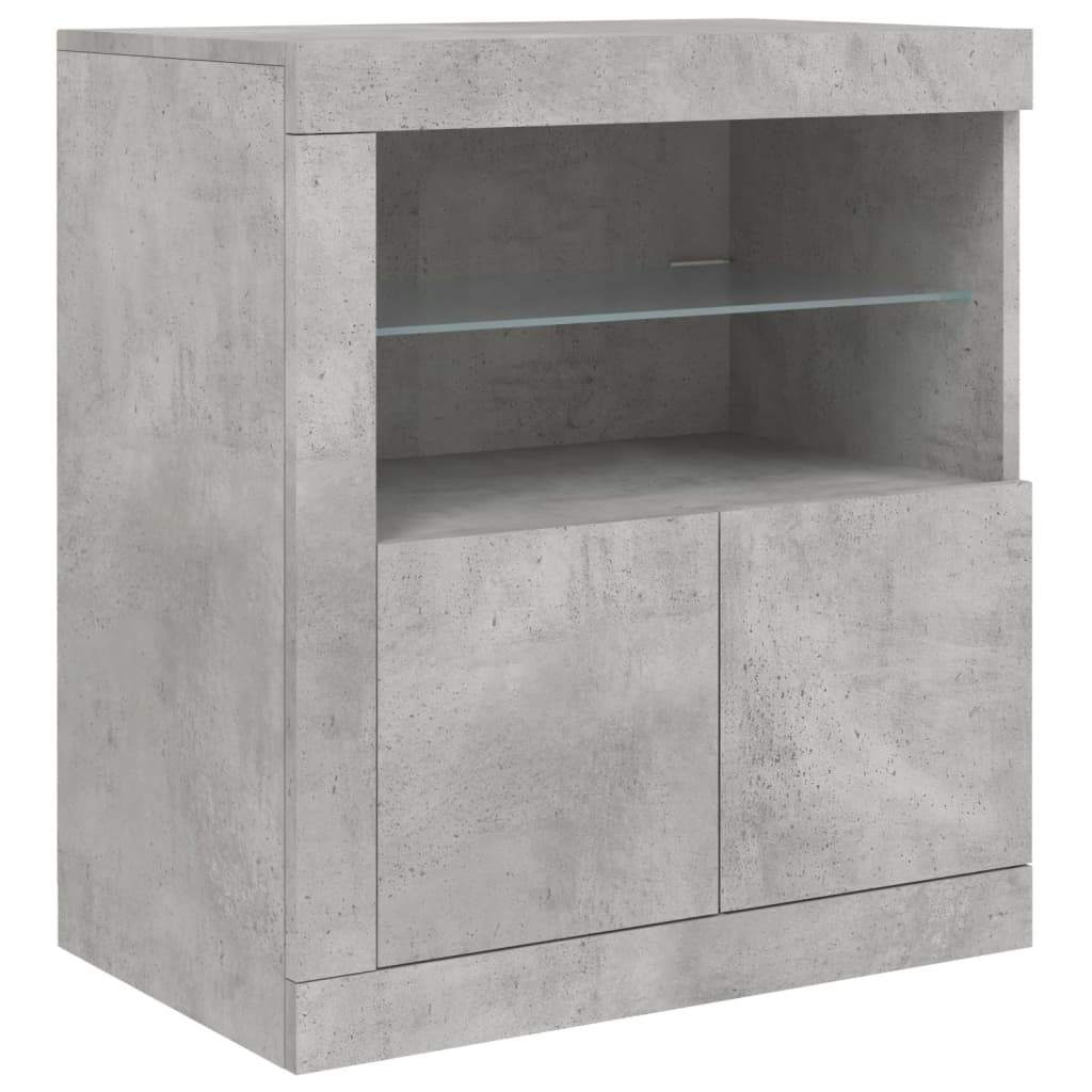 vidaXL Szafka z oświetleniem LED, szarość betonu, 283x37x67 cm