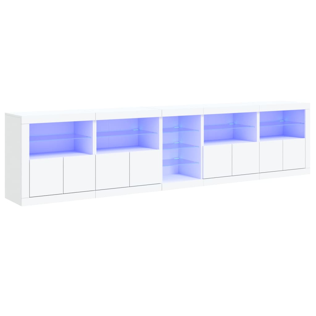 vidaXL Szafka z oświetleniem LED, biała, 283x37x67 cm