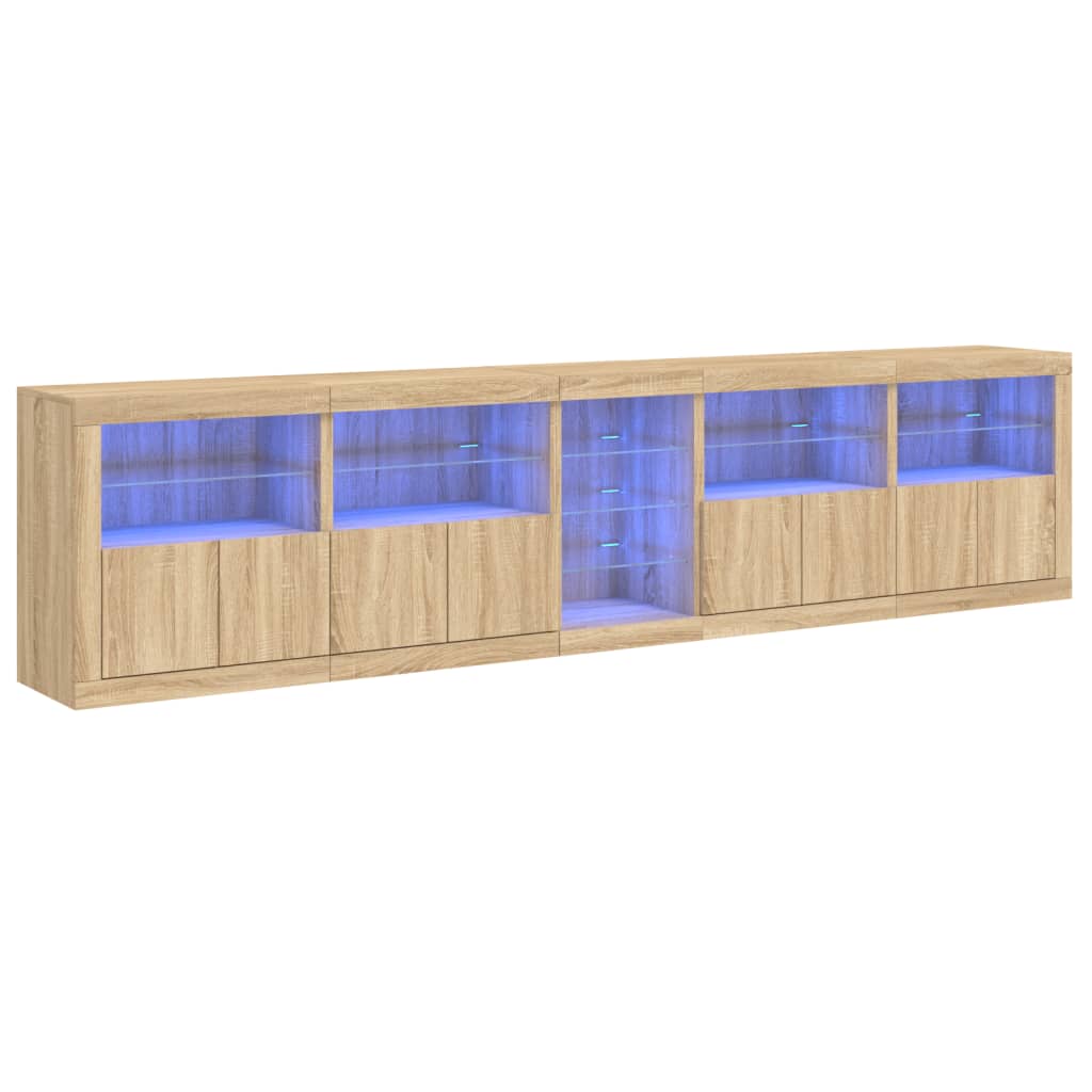 vidaXL Szafka z oświetleniem LED, dąb sonoma, 283x37x67 cm