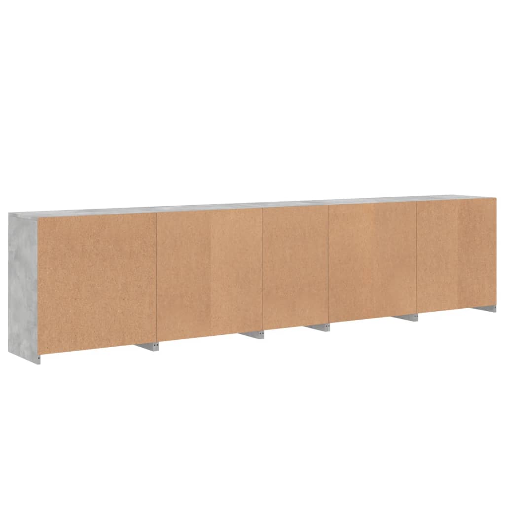 vidaXL Szafka z oświetleniem LED, szarość betonu, 283x37x67 cm