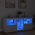 vidaXL Szafka z oświetleniem LED, biała, 162x37x67 cm