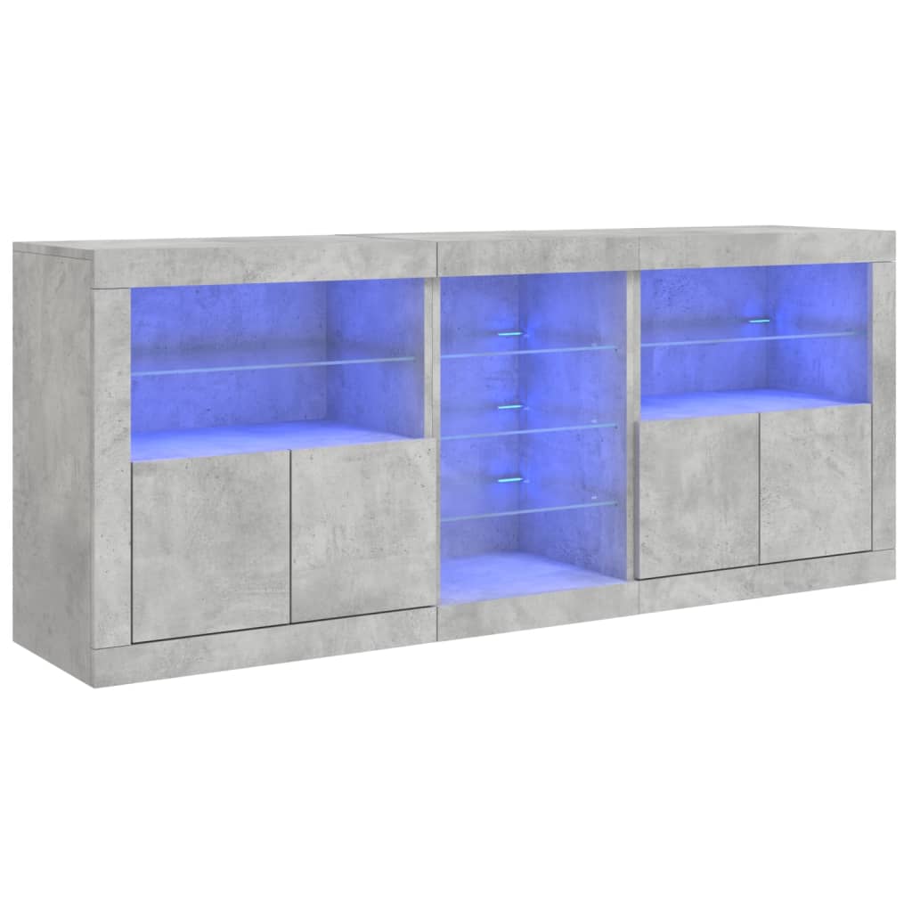 vidaXL Szafka z oświetleniem LED, szarość betonu, 162x37x67 cm