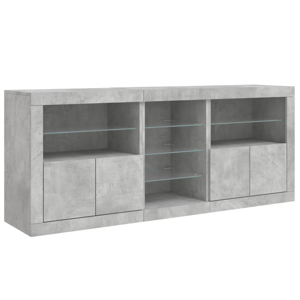 vidaXL Szafka z oświetleniem LED, szarość betonu, 162x37x67 cm