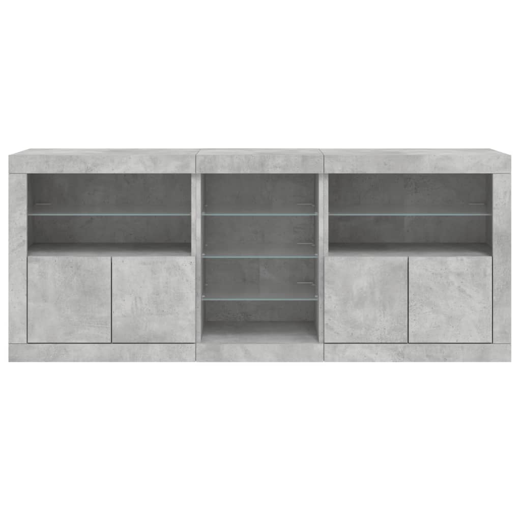 vidaXL Szafka z oświetleniem LED, szarość betonu, 162x37x67 cm