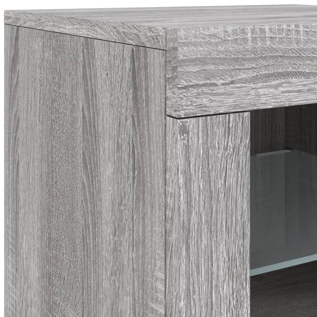 vidaXL Szafka z oświetleniem LED, szary dąb sonoma, 162x37x67 cm