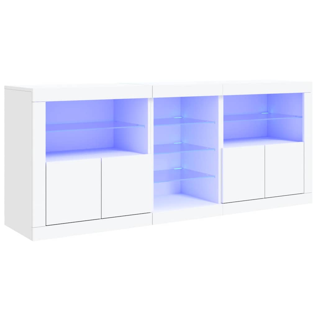 vidaXL Szafka z oświetleniem LED, biała, 181,5x37x67 cm