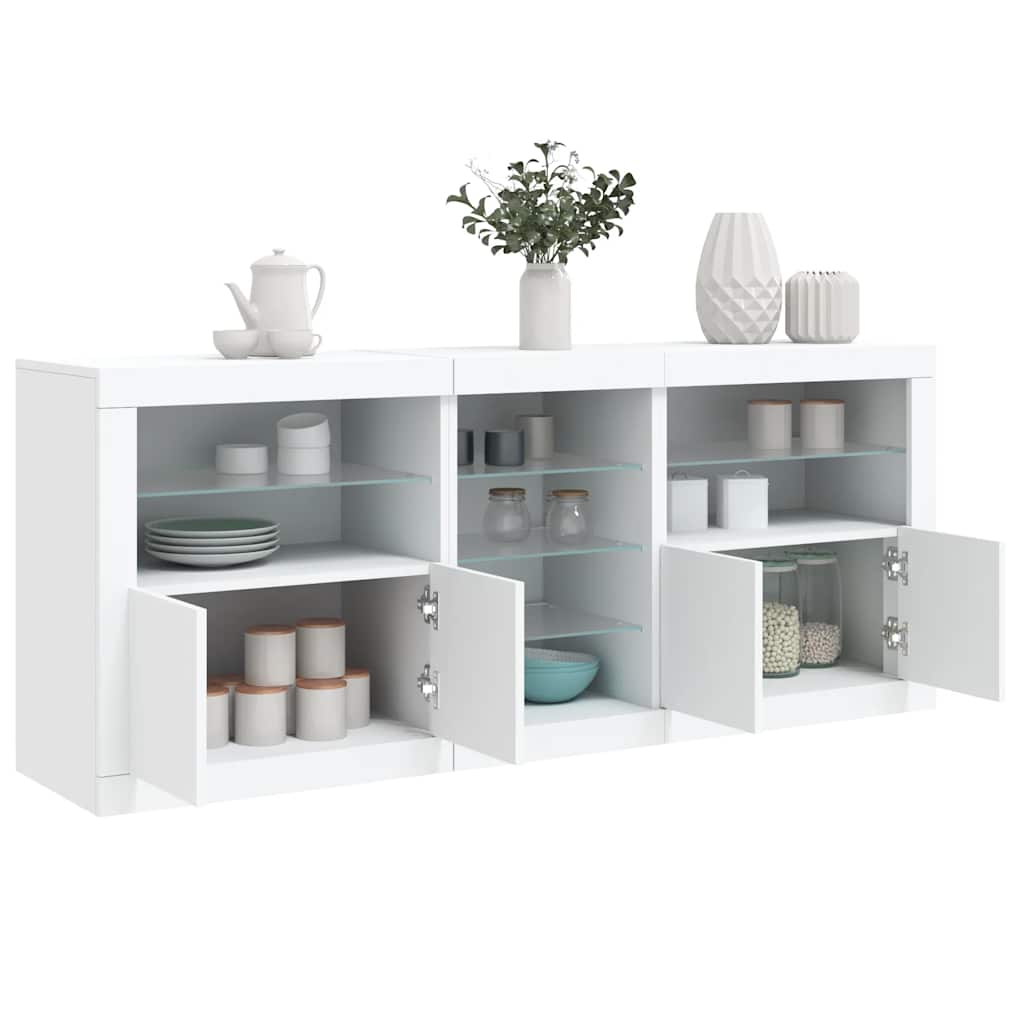 vidaXL Szafka z oświetleniem LED, biała, 181,5x37x67 cm