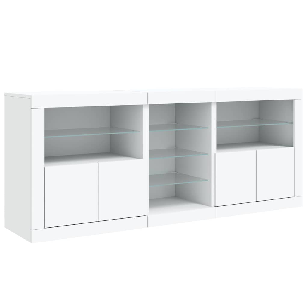 vidaXL Szafka z oświetleniem LED, biała, 181,5x37x67 cm