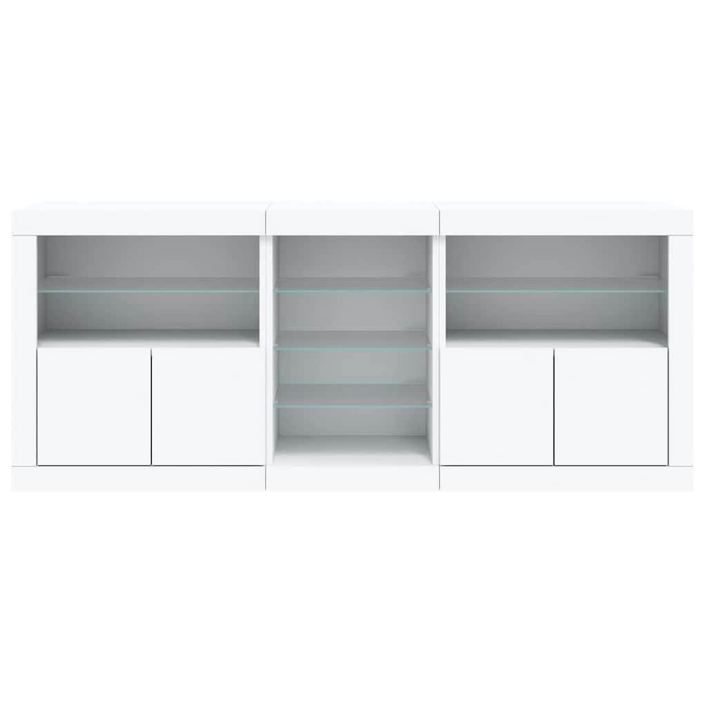 vidaXL Szafka z oświetleniem LED, biała, 181,5x37x67 cm