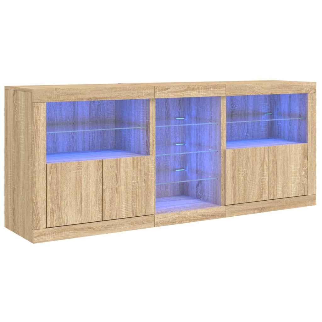 vidaXL Szafka z oświetleniem LED, dąb sonoma, 181,5x37x67 cm