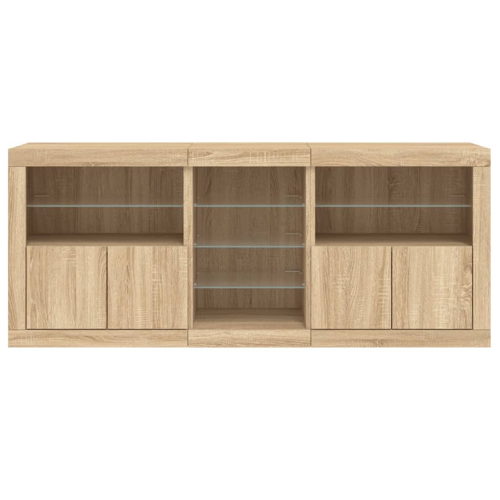 vidaXL Szafka z oświetleniem LED, dąb sonoma, 181,5x37x67 cm