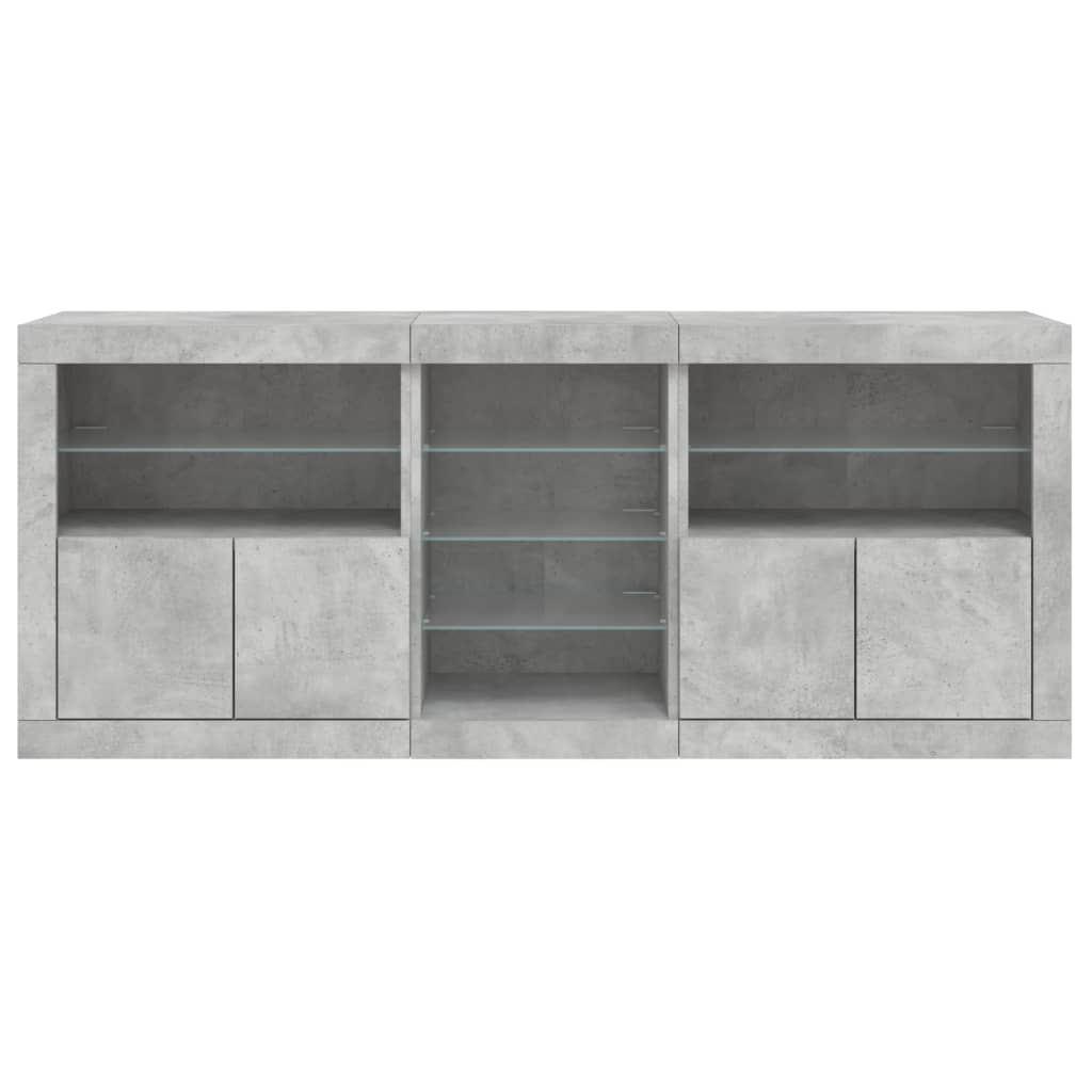 vidaXL Szafka z oświetleniem LED, szarość betonu, 181,5x37x67 cm