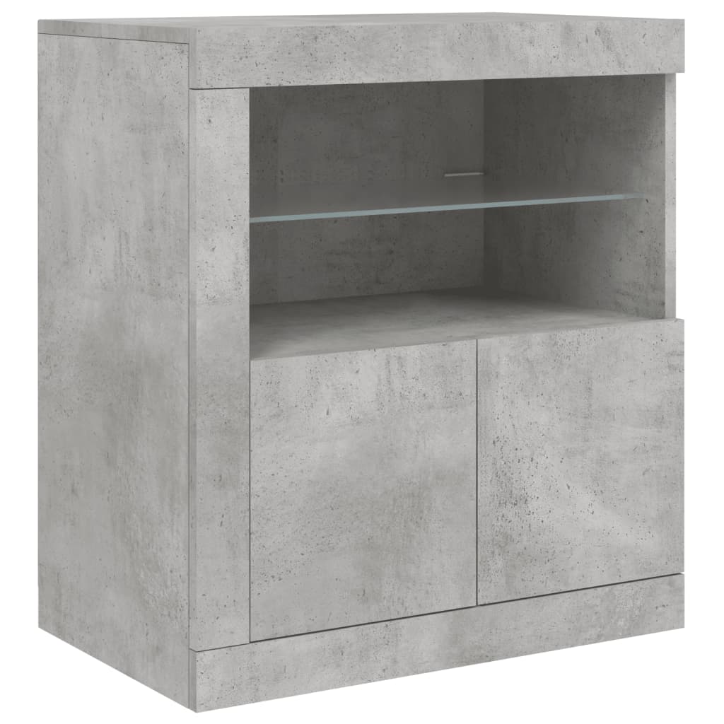 vidaXL Szafka z oświetleniem LED, szarość betonu, 181,5x37x67 cm