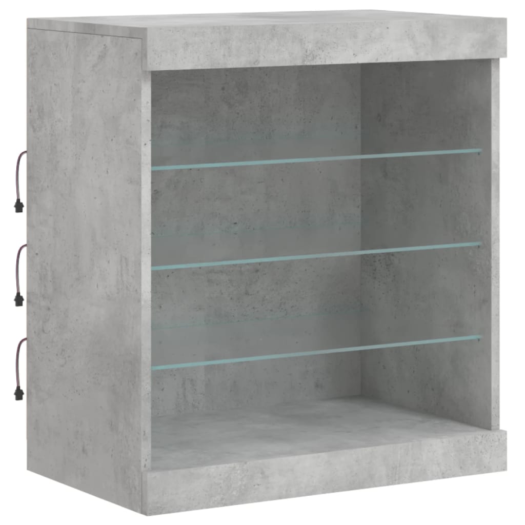 vidaXL Szafka z oświetleniem LED, szarość betonu, 181,5x37x67 cm