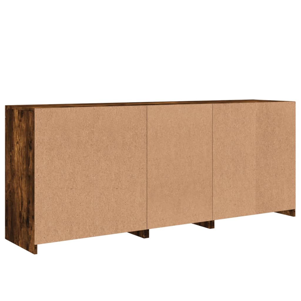 vidaXL Szafka z oświetleniem LED, przydymiony dąb, 181,5x37x67 cm
