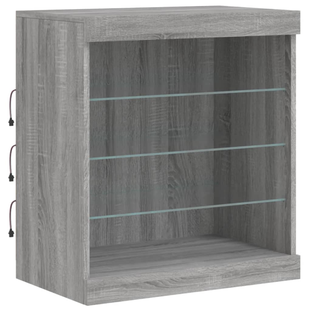 vidaXL Szafka z oświetleniem LED, szary dąb sonoma, 181,5x37x67 cm