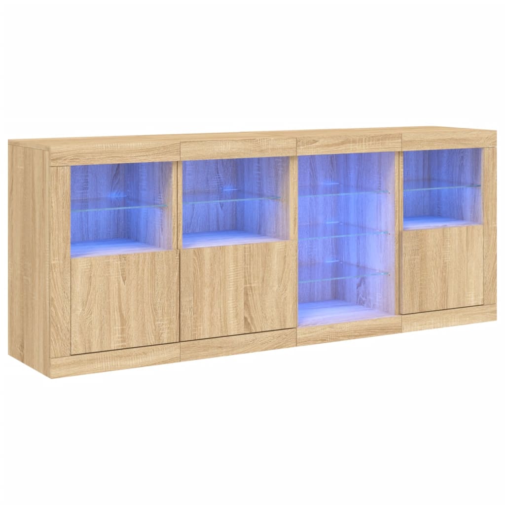 vidaXL Szafka z oświetleniem LED, dąb sonoma, 164x37x67 cm