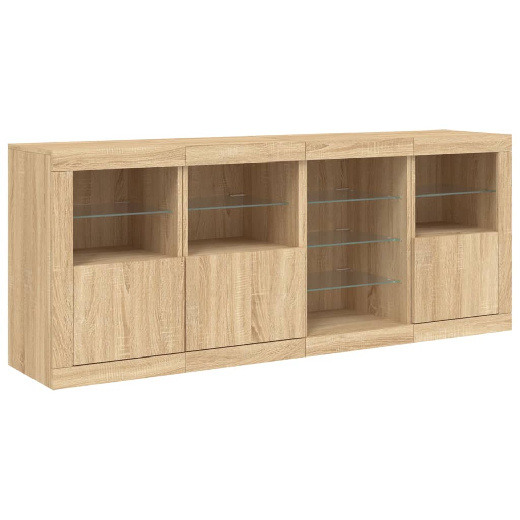 vidaXL Szafka z oświetleniem LED, dąb sonoma, 164x37x67 cm