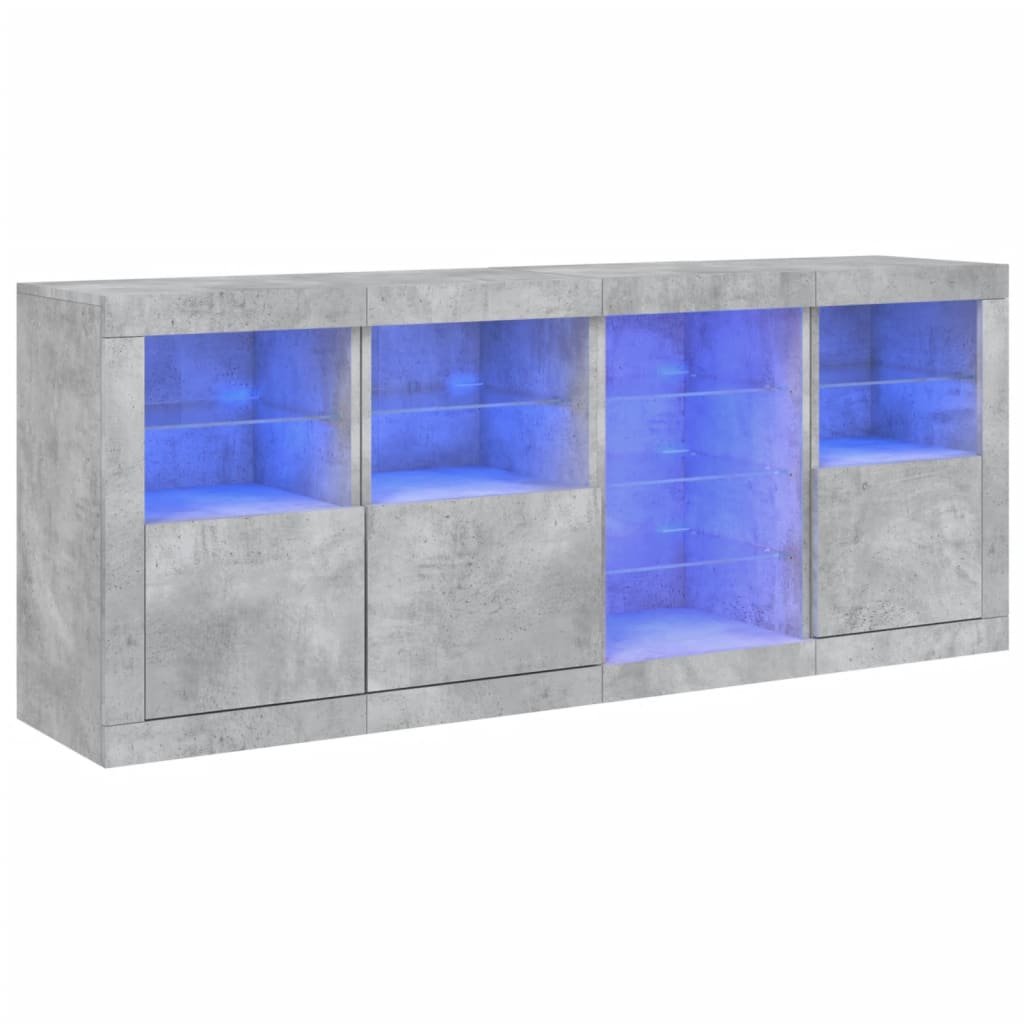vidaXL Szafka z oświetleniem LED, szarość betonu, 164x37x67 cm