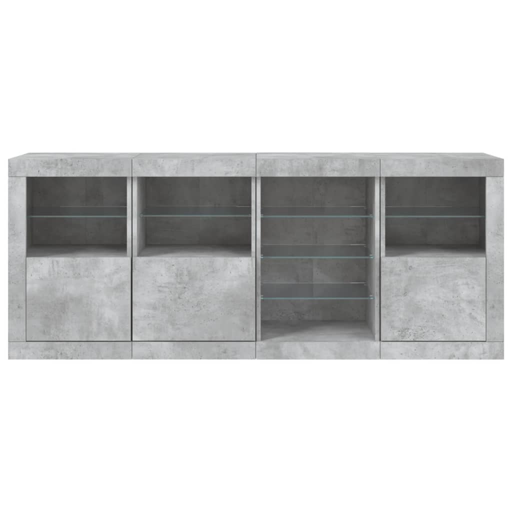 vidaXL Szafka z oświetleniem LED, szarość betonu, 164x37x67 cm