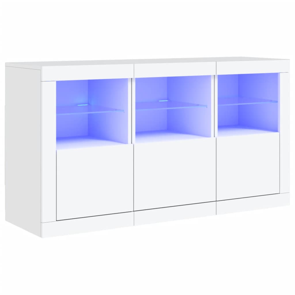 vidaXL Szafka z oświetleniem LED, biała, 123x37x67 cm