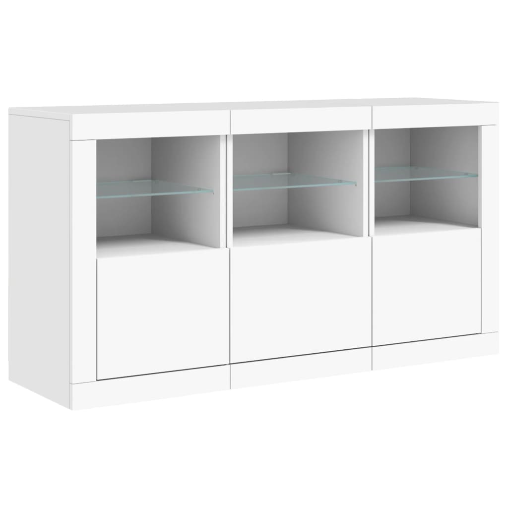 vidaXL Szafka z oświetleniem LED, biała, 123x37x67 cm