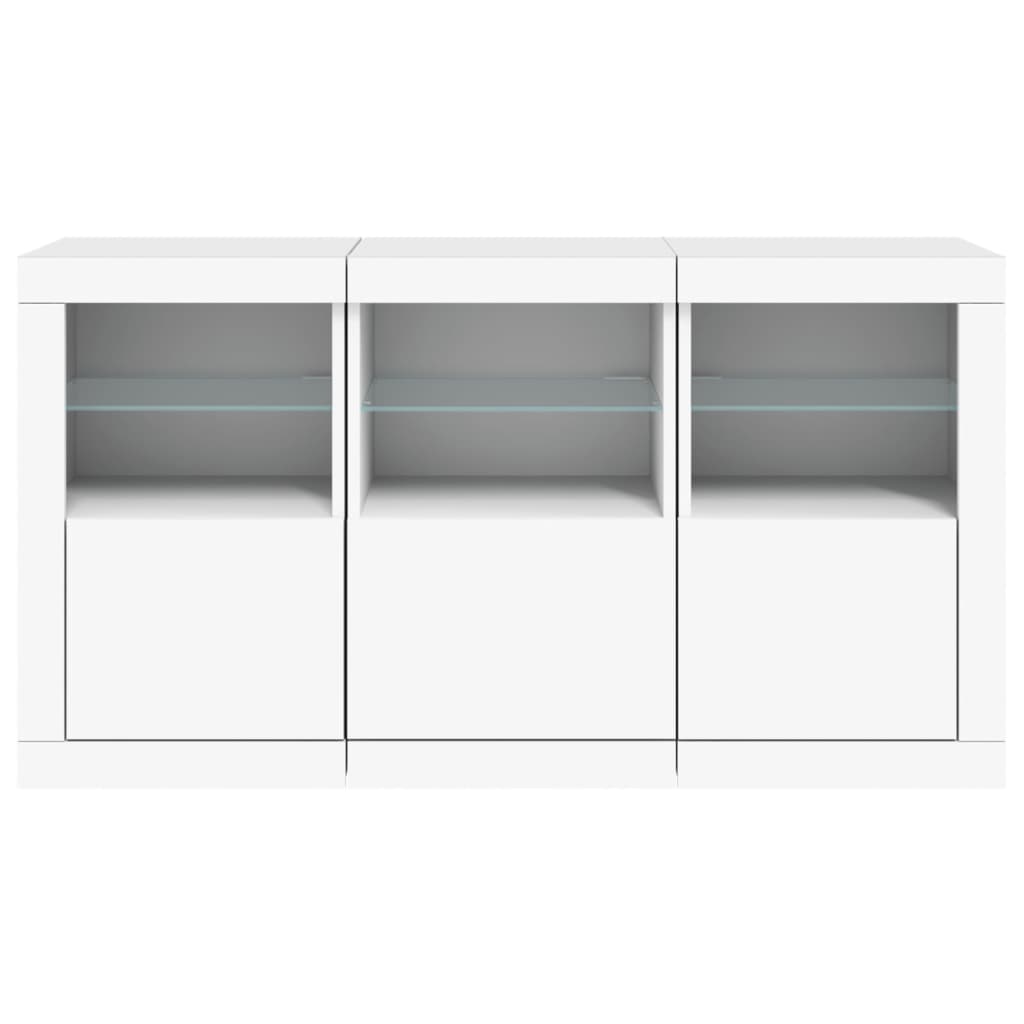 vidaXL Szafka z oświetleniem LED, biała, 123x37x67 cm