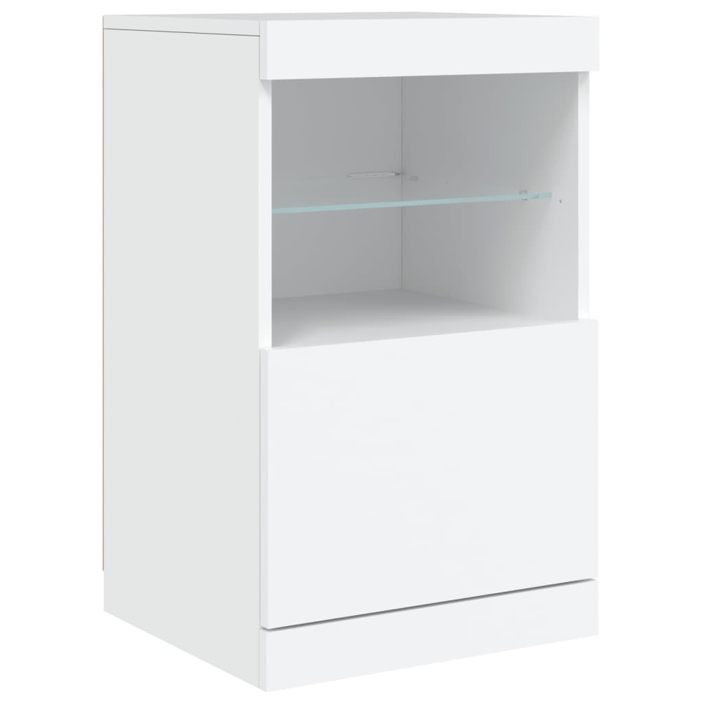 vidaXL Szafka z oświetleniem LED, biała, 123x37x67 cm