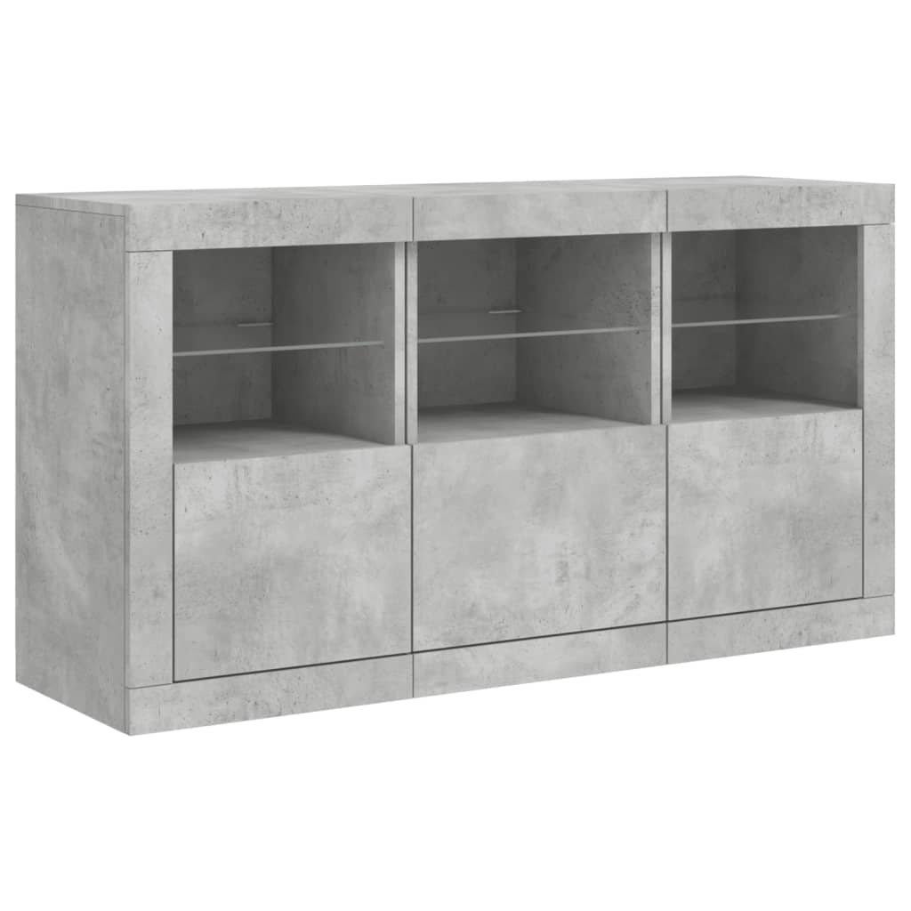 vidaXL Szafka z oświetleniem LED, szarość betonu, 123x37x67 cm