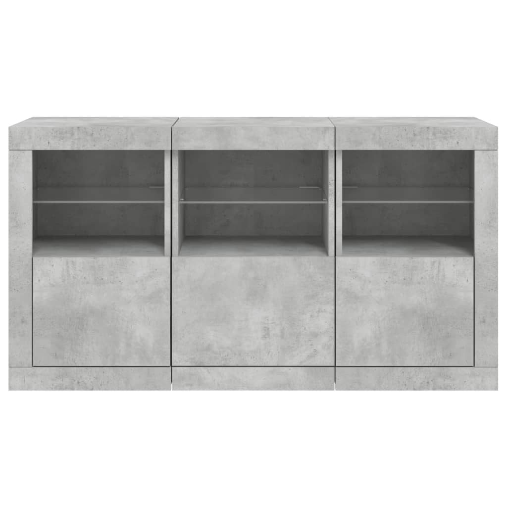 vidaXL Szafka z oświetleniem LED, szarość betonu, 123x37x67 cm