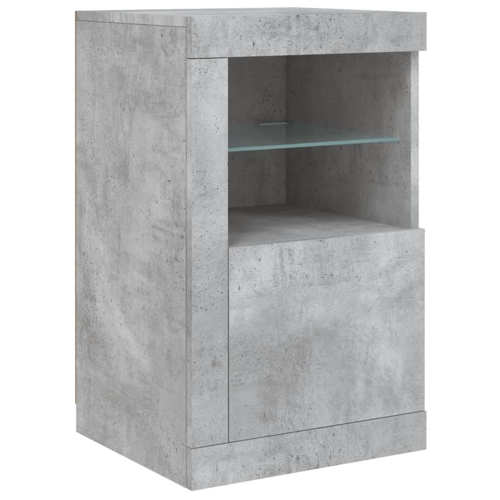 vidaXL Szafka z oświetleniem LED, szarość betonu, 123x37x67 cm