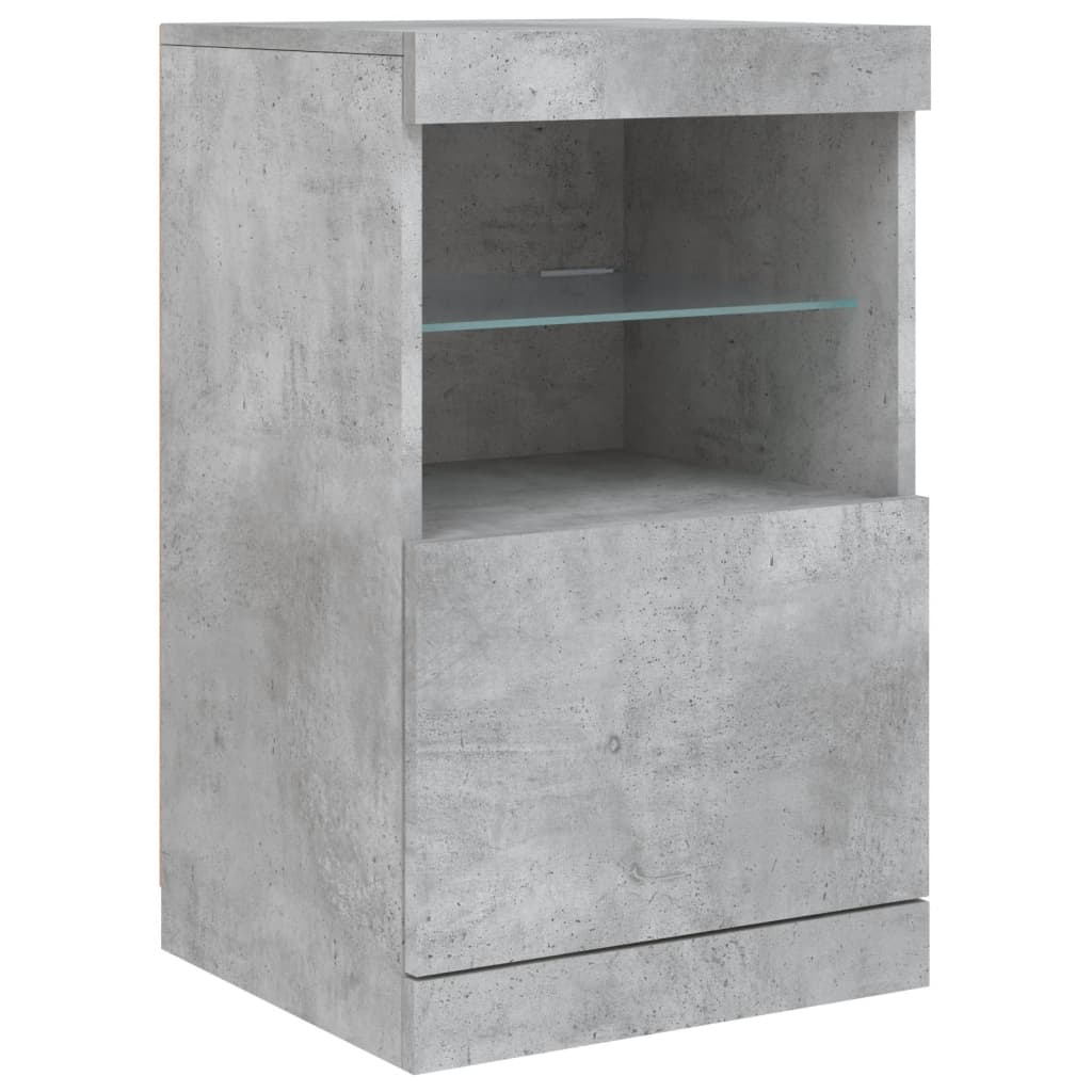 vidaXL Szafka z oświetleniem LED, szarość betonu, 123x37x67 cm