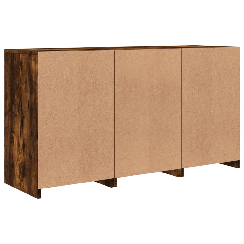 vidaXL Szafka z oświetleniem LED, przydymiony dąb, 123x37x67 cm
