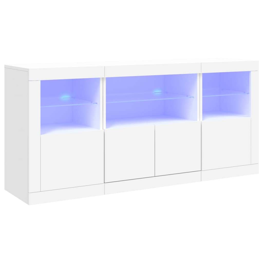 vidaXL Szafka z oświetleniem LED, biała, 142,5x37x67 cm