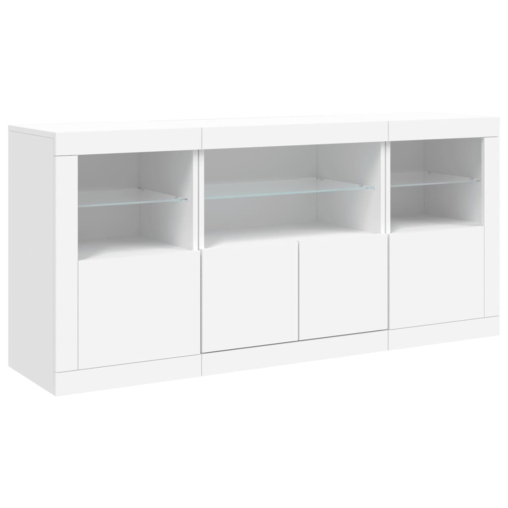 vidaXL Szafka z oświetleniem LED, biała, 142,5x37x67 cm