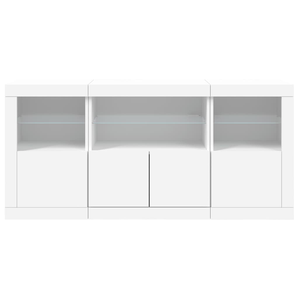 vidaXL Szafka z oświetleniem LED, biała, 142,5x37x67 cm