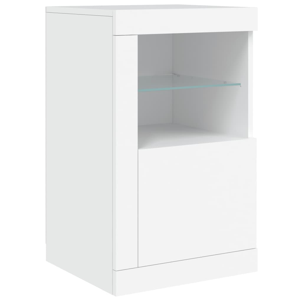 vidaXL Szafka z oświetleniem LED, biała, 142,5x37x67 cm